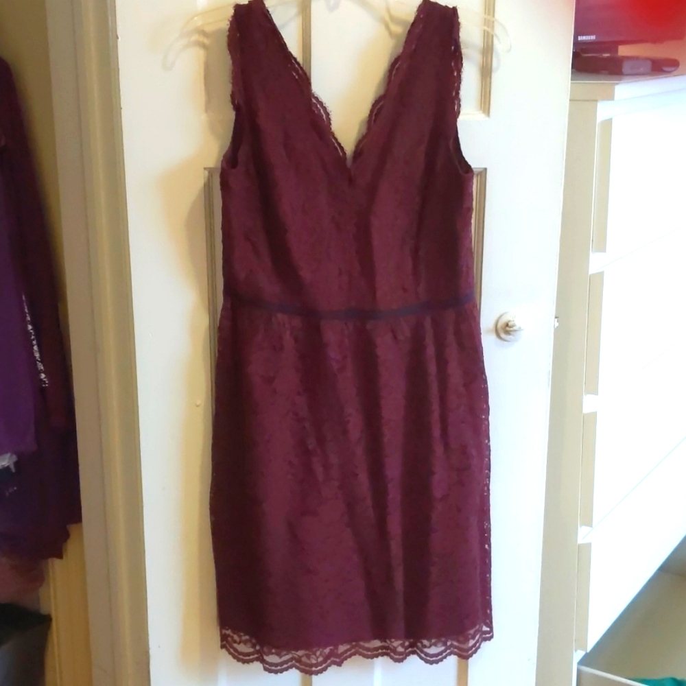 NWT Gorgeous LOFT red lace v-neck Dress.